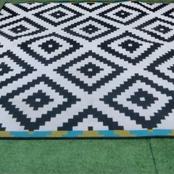 Ikea LAPPLJUNG RUTA Rug 6 ' 7 " x 6 ' 7 " low pile white black