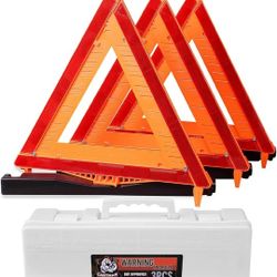 CARTMAN 3 Pack Warning Triangle DOT Approved HEAVY DUTY