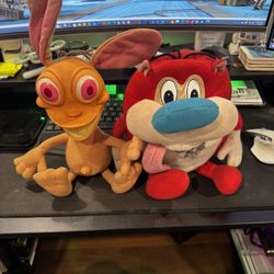 Mattel 1992 Ren and Stimpy Pull-String Talking Plush STILL WORKING!