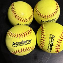 4 Academy Softballs (Yellow) – Practice/Training