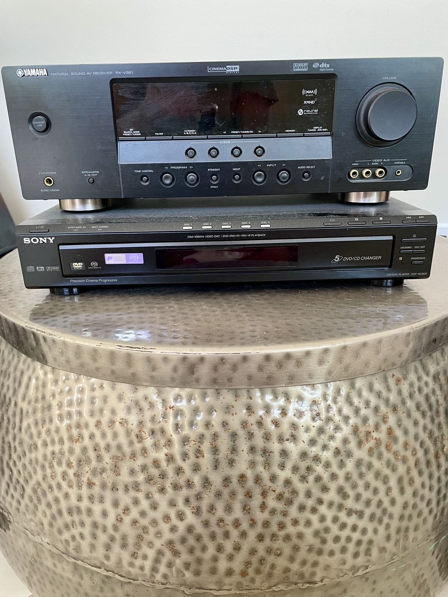 Stereo components & 2 Bose Speakers
