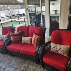 Patio Set In Very Good Condition With Coffee Table Without Decoration Below