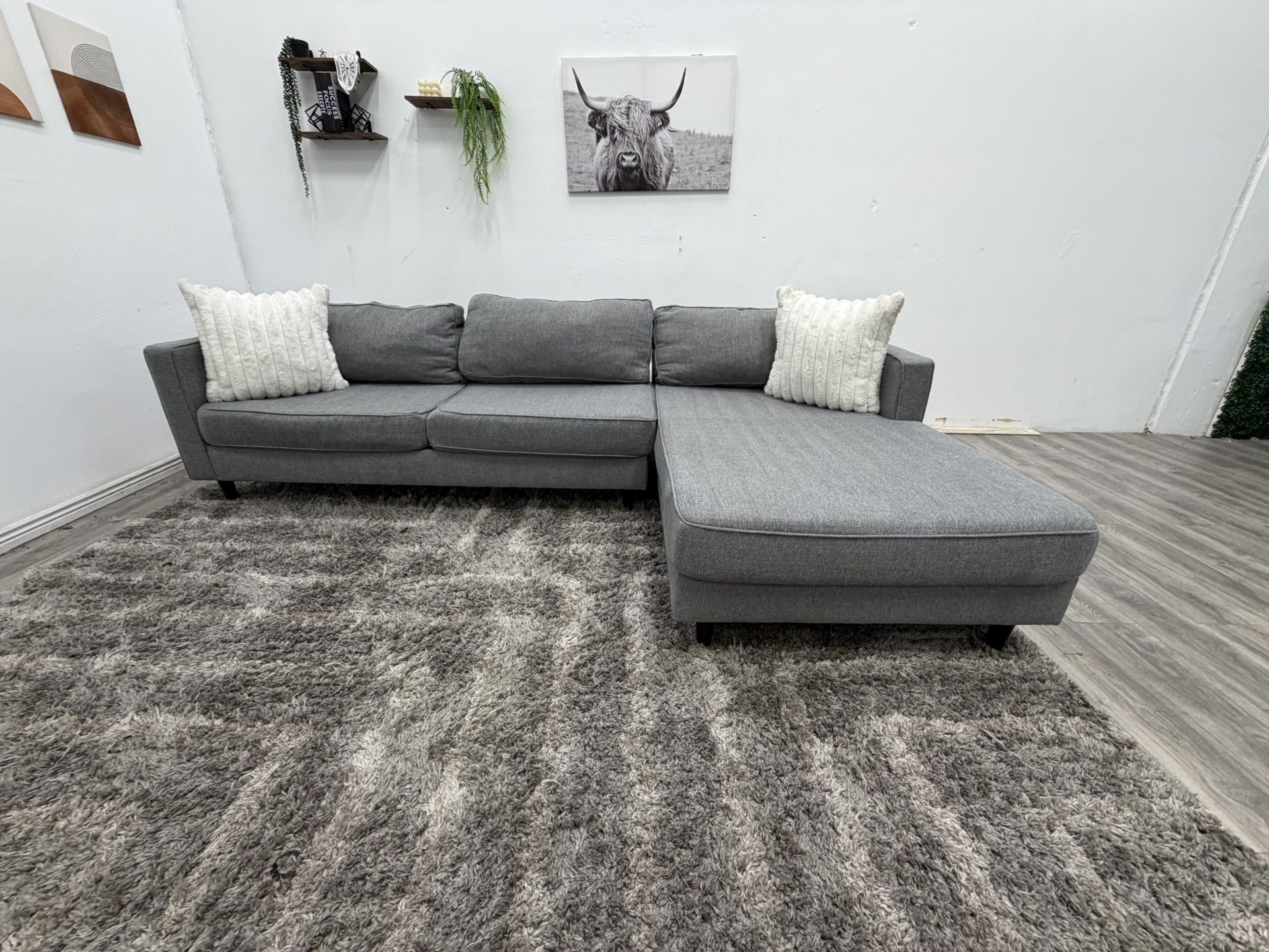 Grey Sectional Couch - Free Delivery