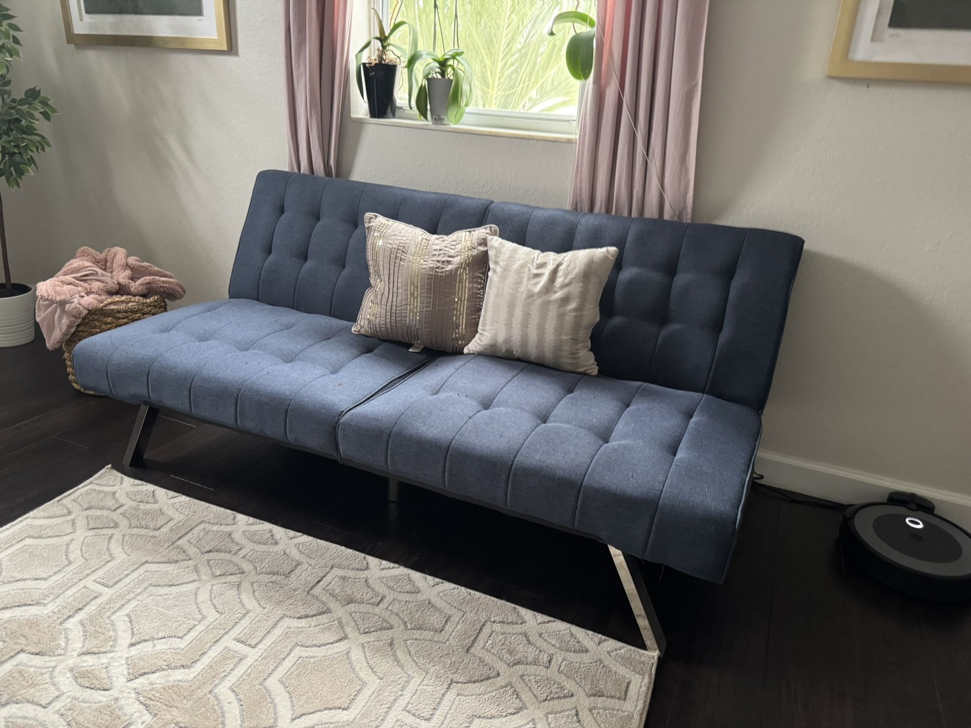 Blue futon