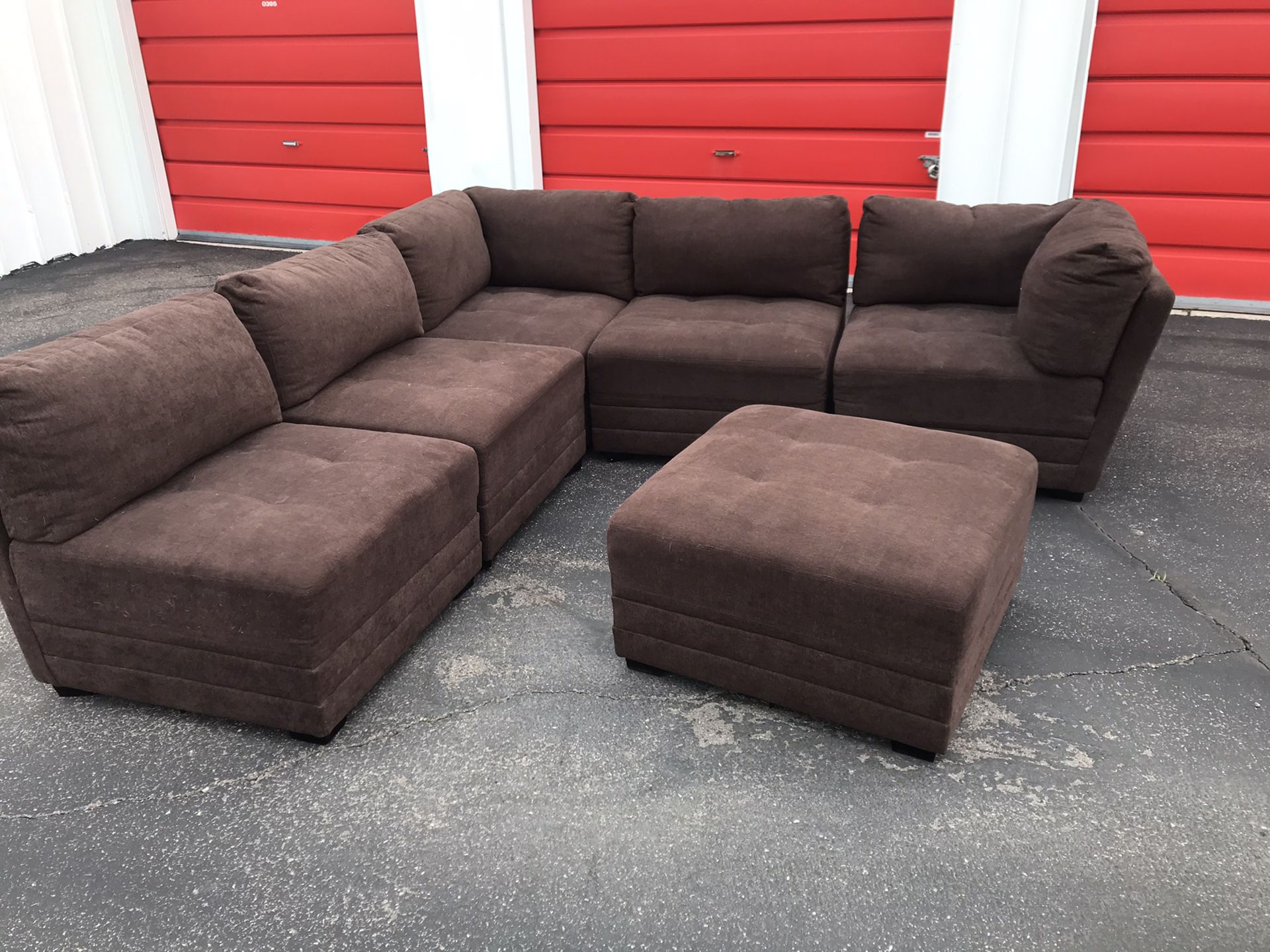 Comfortable sectional couch 6 pieces with ottoman living room