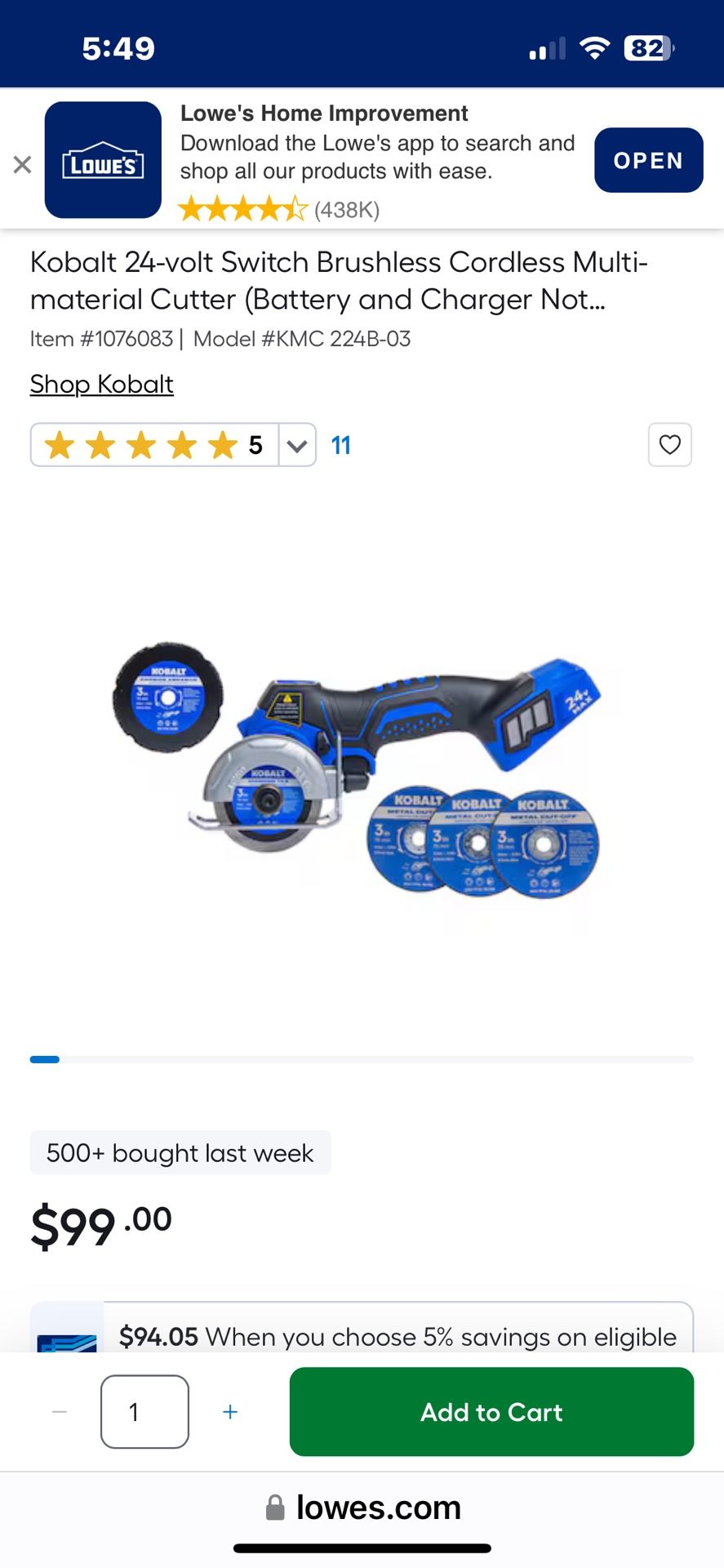 Kobalt 3-in Multi-material Saw
