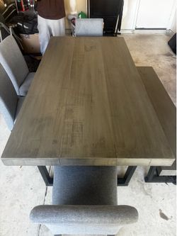 Grey and Black Dining Set