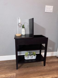 Folding Craft Table / Sewing Table – Storage Shelves