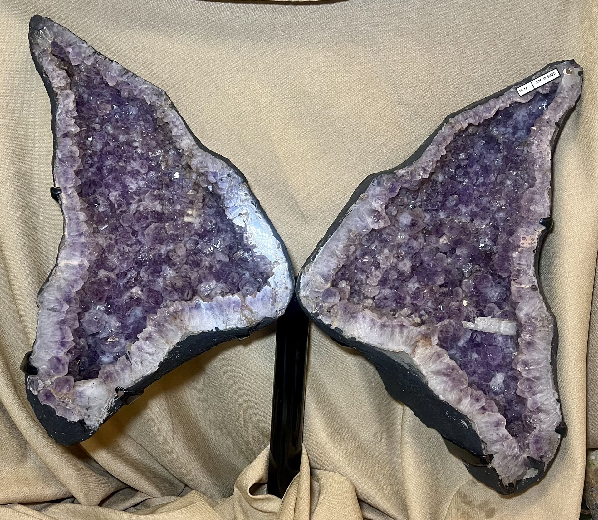 Amethyst Wings On Metal Stand