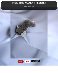 Ty Teenie Beanie Babies Mel Koala Plush — New with Tag
