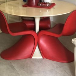 Original Vernen Panton Chairs Red 