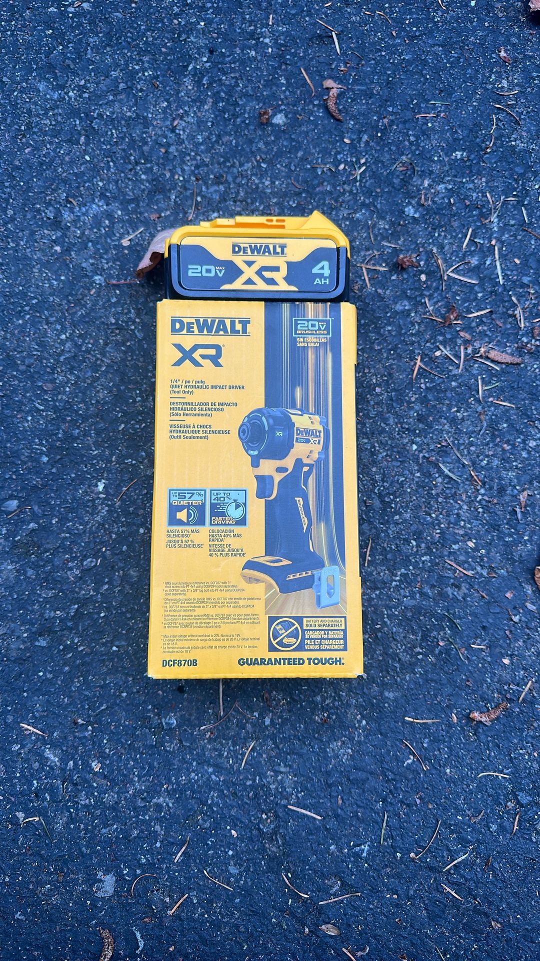 DeWalt 1/4 Hydraulic Impact Driver With 4ah Xr Battery