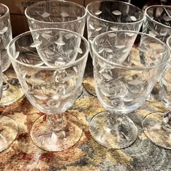 8 Vintage Libbey Glass VIENNA Water Goblet Discontinued 5 1/2" Clear