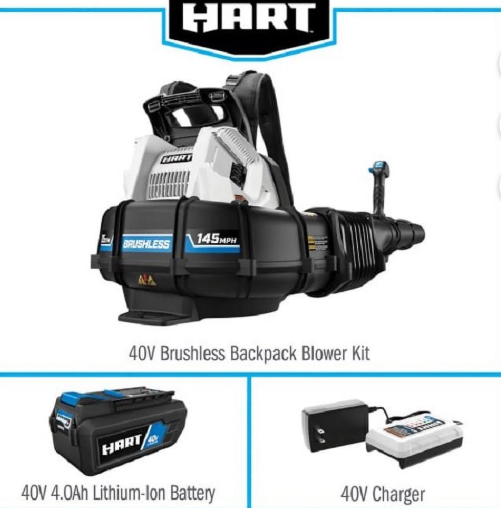 HART 40-Volt Cordless Brushless Backpack Leaf Blower