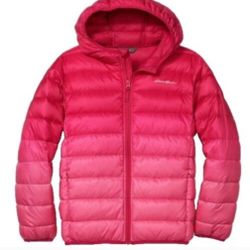EUC Eddie Bauer Girls Puffer Jacket Coral Pink Size L (14)