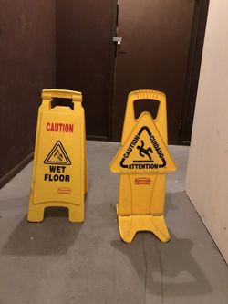 Wet floor signs