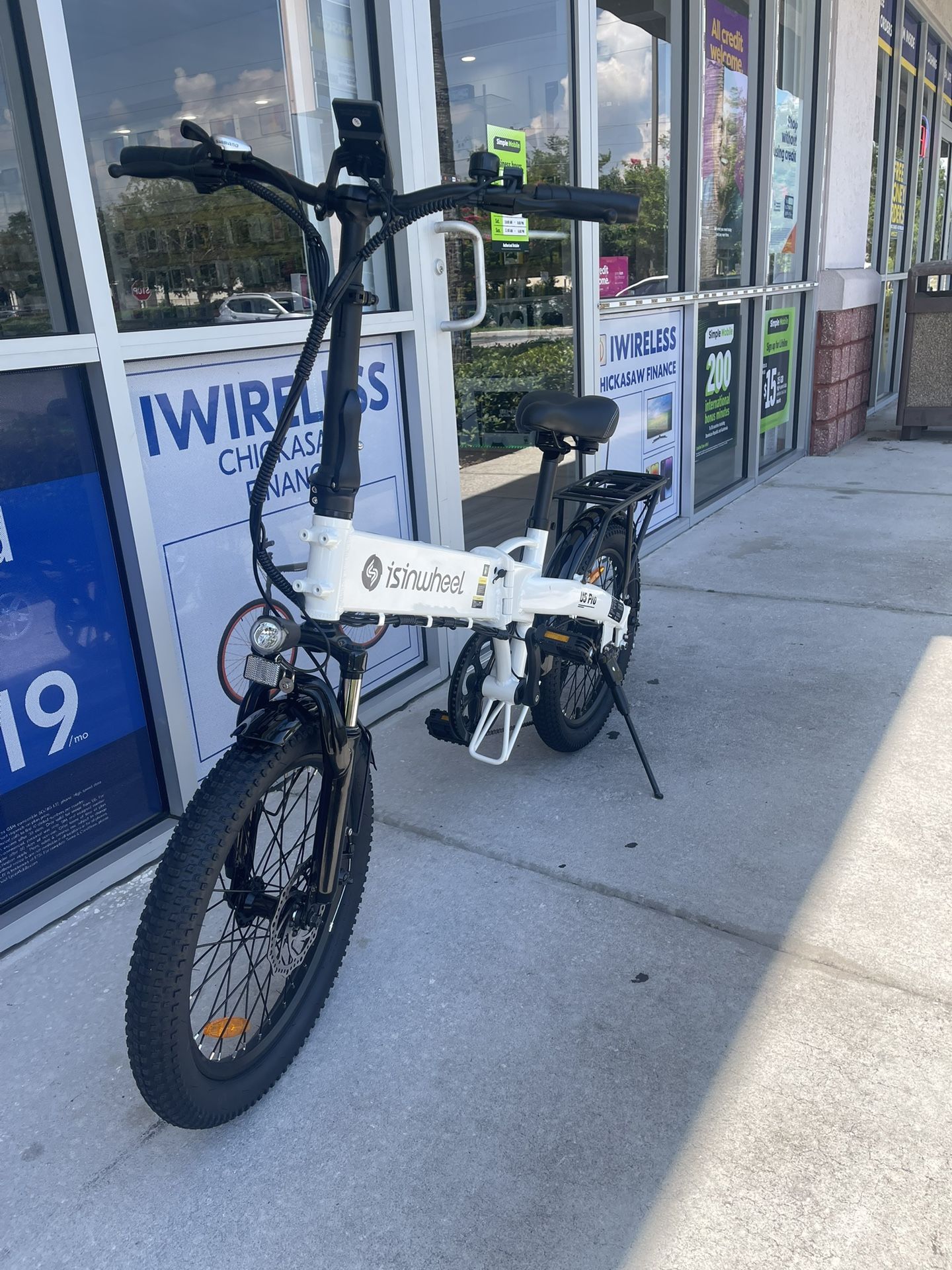 Isinwheel E-bike 20Mph Top Speed Foldable In White Own It Today With Financing Options No Credit Needed! Best Deals!