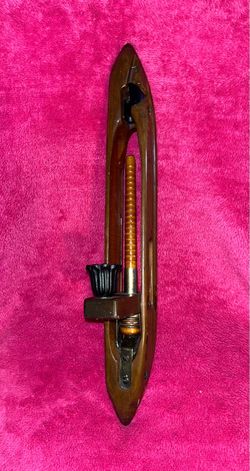 Vintage 17.5” Textile Weavers Loom Boat Shuttle Candle Holder Wall Sconce