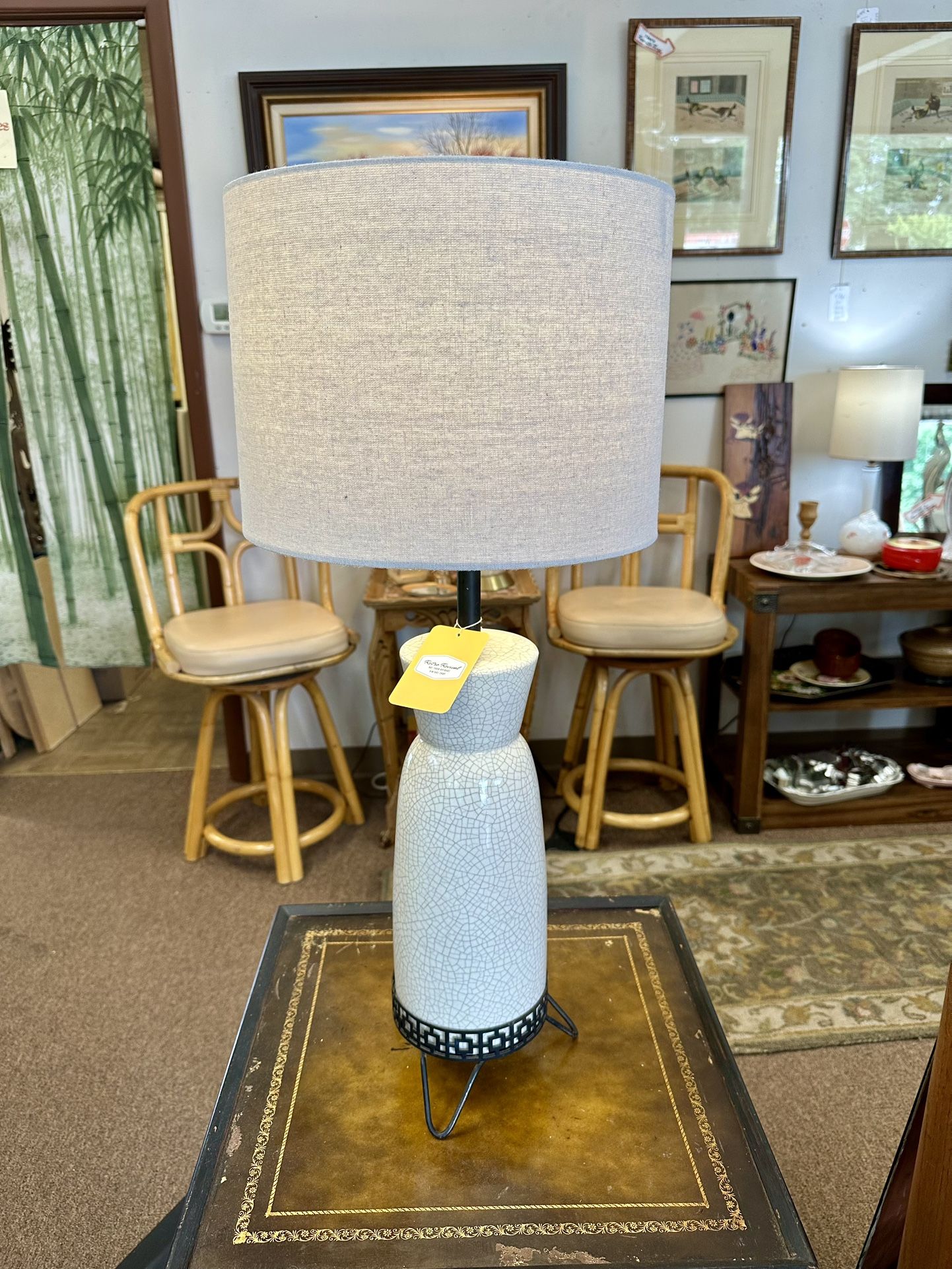 Vintage 1950’s Crackle Table Lamp