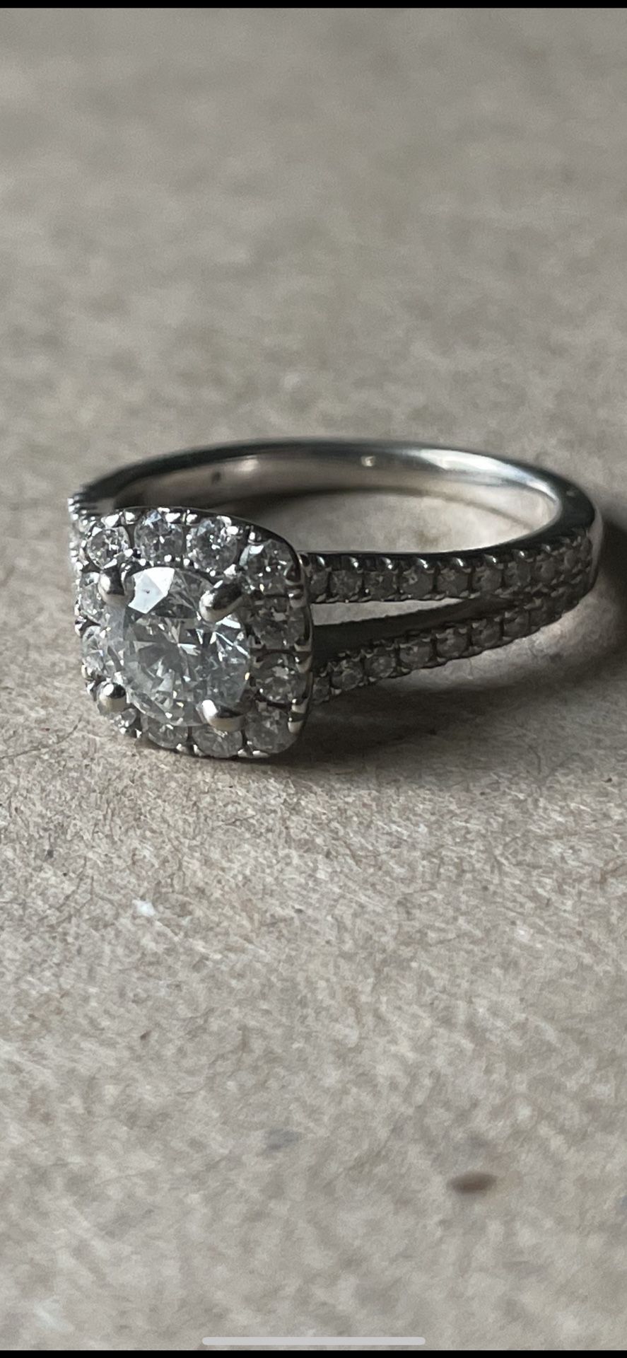14 Karat White Gold Engagement Ring