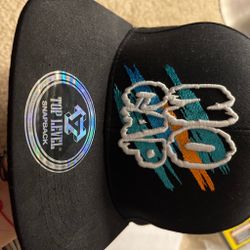 Top Level Snapback Hat Black Embroidered