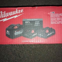 Milwaukee [3-Pack] M18 High Output 12.0 Battery And [2] 3.0 Batteries