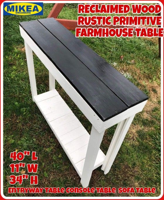 Reclaimed Wood Farmhouse Rustic Primitive Table Console Table Potting Table Entryway Table Sofa Table