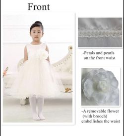 Brandnew Little Girls Tulle Flower Dress Ball Gown for Wedding Birthday Party (XL 2-3 Years) Thumbnail