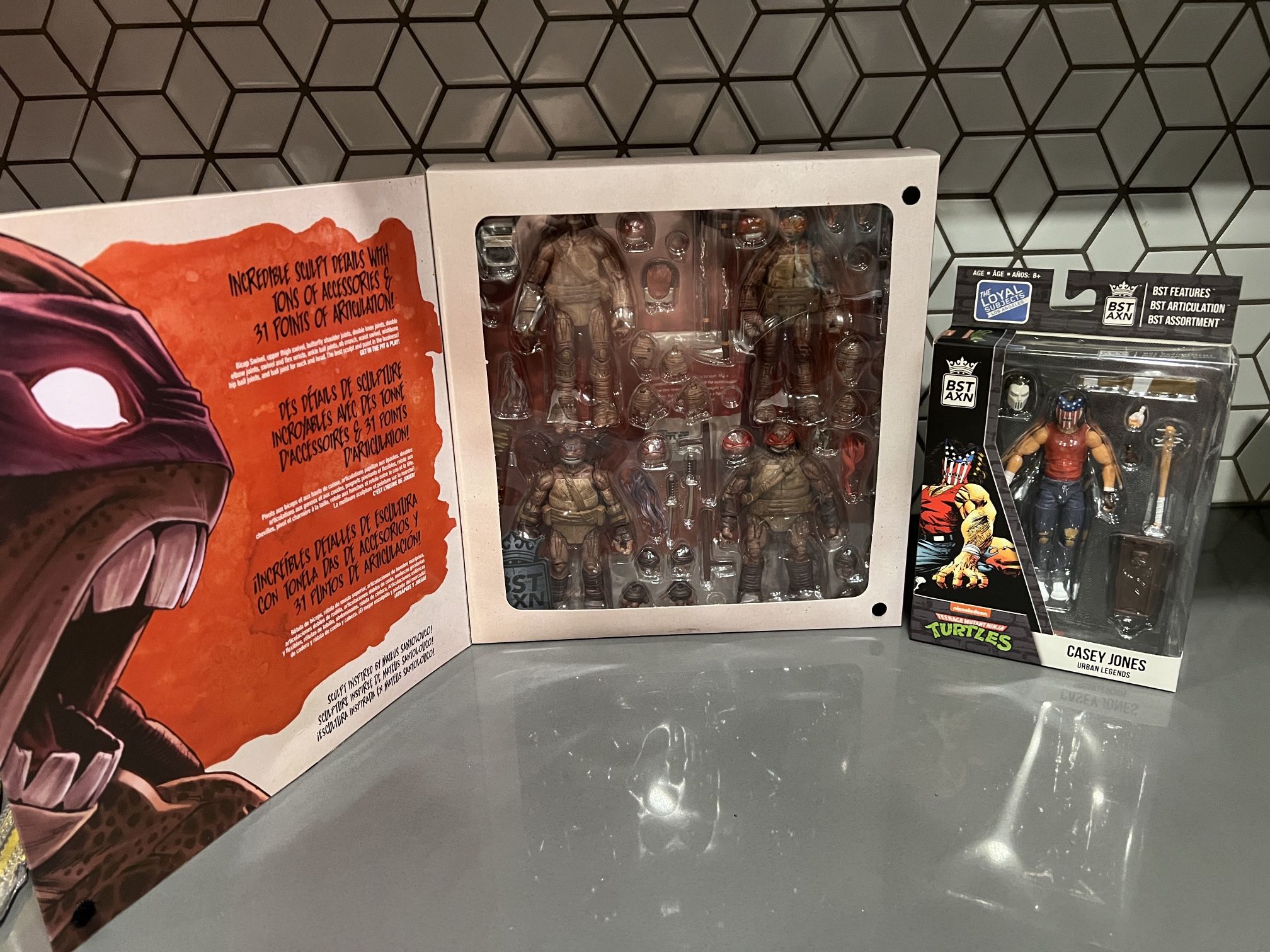 TMNT Teenage Mutant Ninja Turtles BST AXN IDW Undead Turtle 5-Inch 4-Pack With Urban Legends Casey Jones
