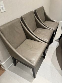 8 Genuine Leather West Elm Dining Chairs