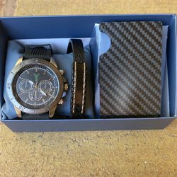 Yaamava Men’s Black Watch Bracelet set