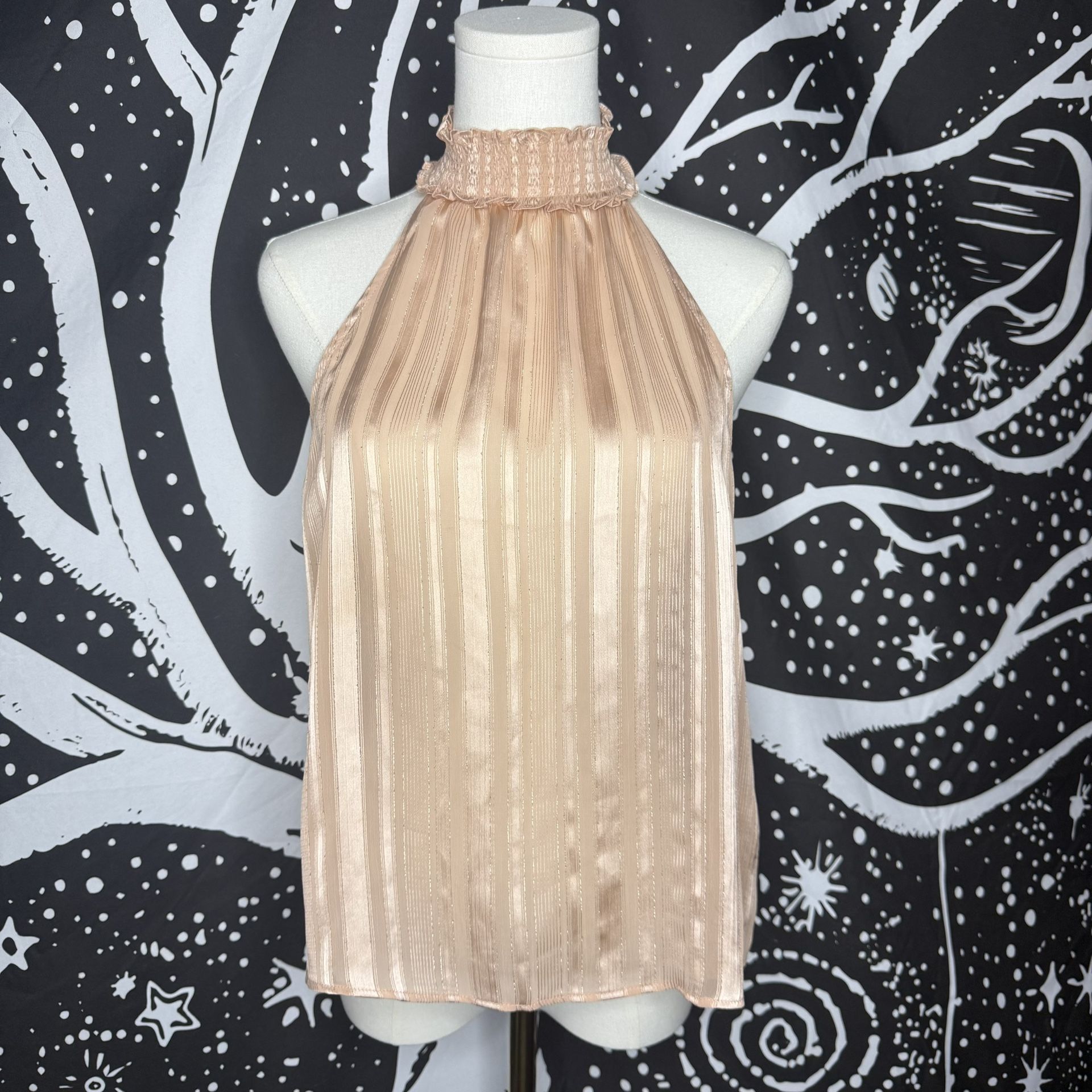 Forever 21 Peach Satin Halter Top