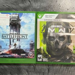 LOT OF 2 - Star Wars Battlefront and Call of Duty: Modern Warfare II (Cross-Gen Edition) for Xbox.