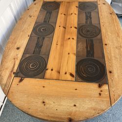 A  Very Solid Table Measures 201/2" H 4' 10" Long 38" W Nice Nutriual Colors It's A Great Table Anywhere U Put It Great For Game Playing 