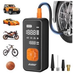Compresor de aire portátil para inflado de neumáticos, inflado 4 veces más rápido, bomba de aire de 150 PSI para neumáticos de automóvil con medidor d