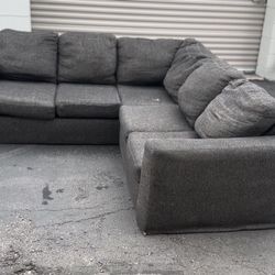 Elegant Charcoal Gray Sectional  