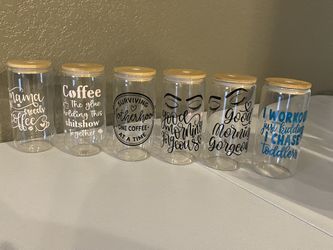 Iced Coffee Cups With Glass Straw