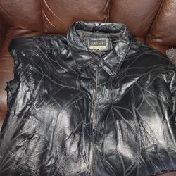 black leathercoat size extra large men