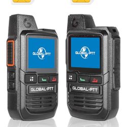 globalptt 2-Pack Global Walkie Talkies with Sim Cards - Handheld PoC Two Way Radios Unlimited Range - Rechargeable PTT Push to Talk Over Cellular Radi