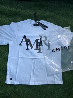 Brand New AMIRI Sketch Stencil Logo Graphic Tee - White⁠