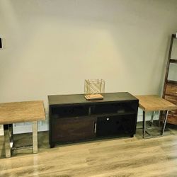 2 End Tables And Cabinet 