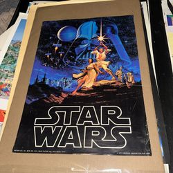 VINTAGE STAR WARS 1977 ORIGINAL POSTER R2D2 & CP30