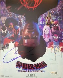 Shameik Moore Spider-Man Across the Spider-Verse Movie Poster Signed 8x10 JSA