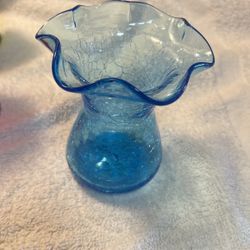 Blue Crackle  Vase