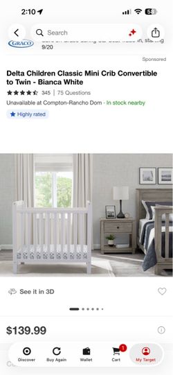 Delta Mini Crib with mattress