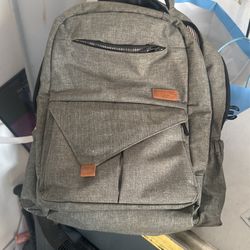 grey diaper bag