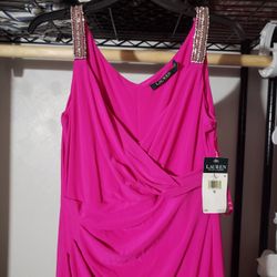 NEW RALP L Pink PARTY Prom  dress  Size 6 To 8 ok