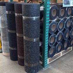 Over 100 Rolls In Stock - RUBBER FLOORING GYM FLOOR - COMMERCIAL GRADE! Heavy Duty Indestructible, Better Than Horse Stall Mats 