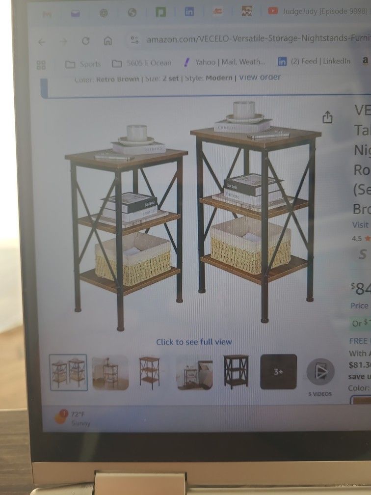 VECELO End Tables With Storage Shelf Nightsands For Living And Bedroom (2 Available)