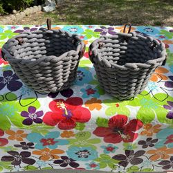 Dos  WEAVING BASKETS  (Dos Canastas De Tejido , Multi Usos)